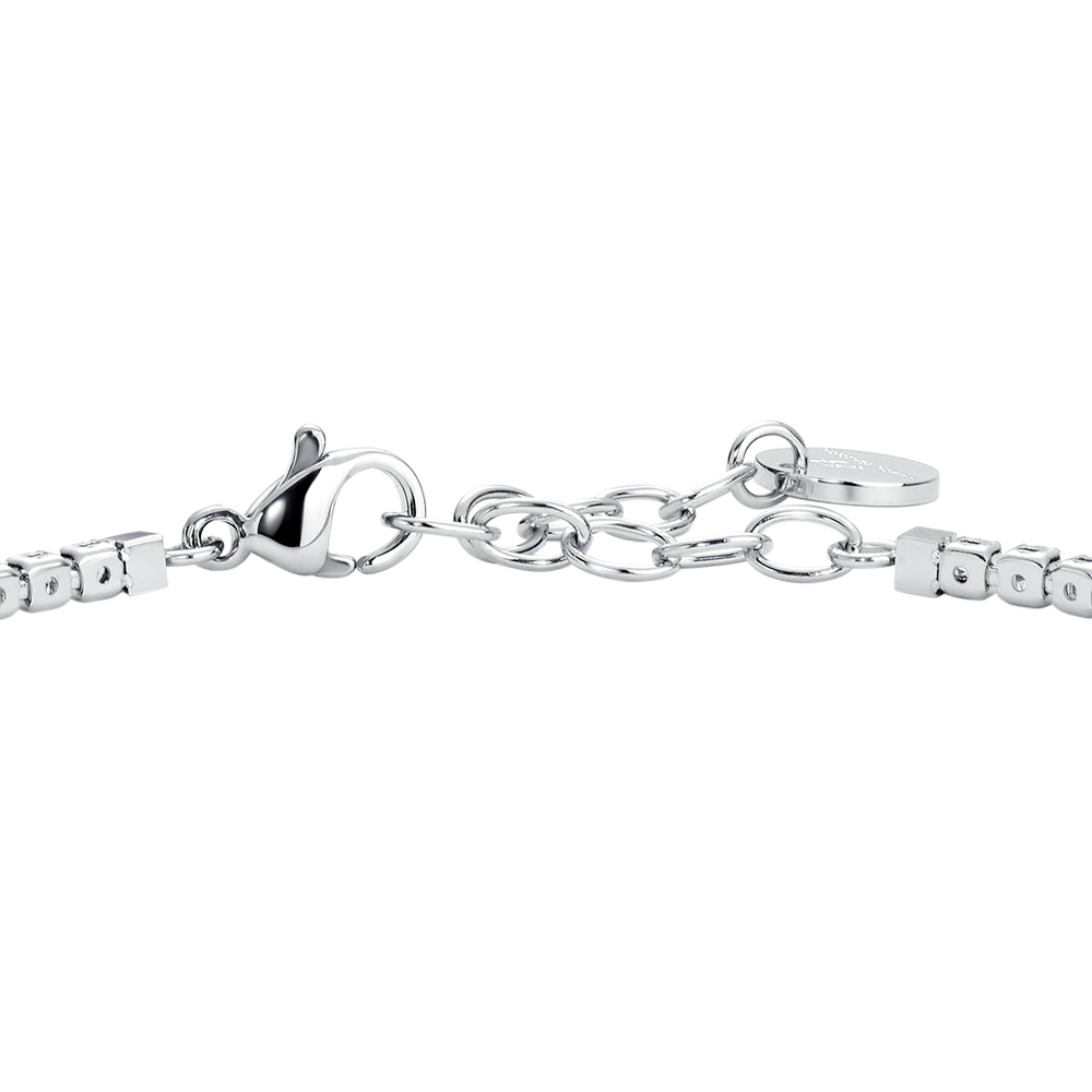 BRACCIALE UOMO IN ACCIAIO CON ZIRCONI ROSSI