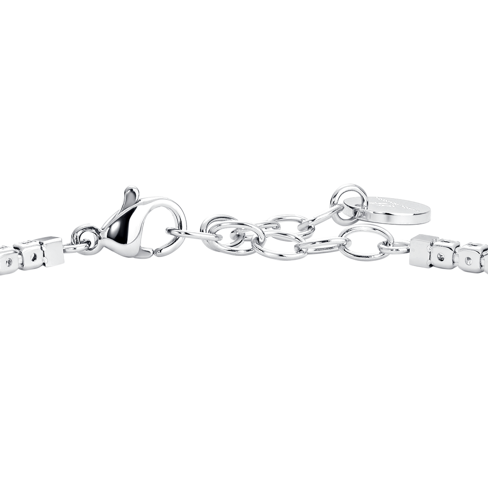 BRACCIALE UOMO IN ACCIAIO CON ZIRCONI BLU E BIANCHI