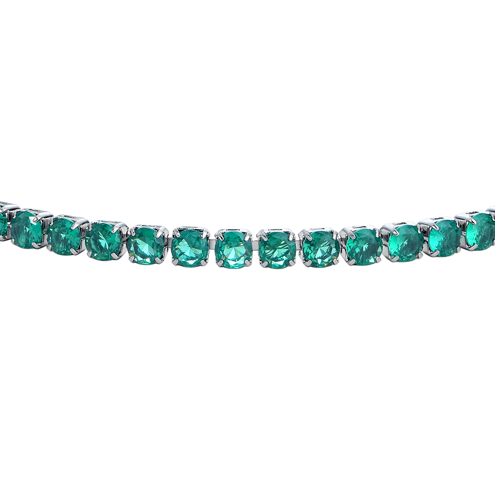 BRACCIALE UOMO IN ACCIAIO CON ZIRCONI VERDI