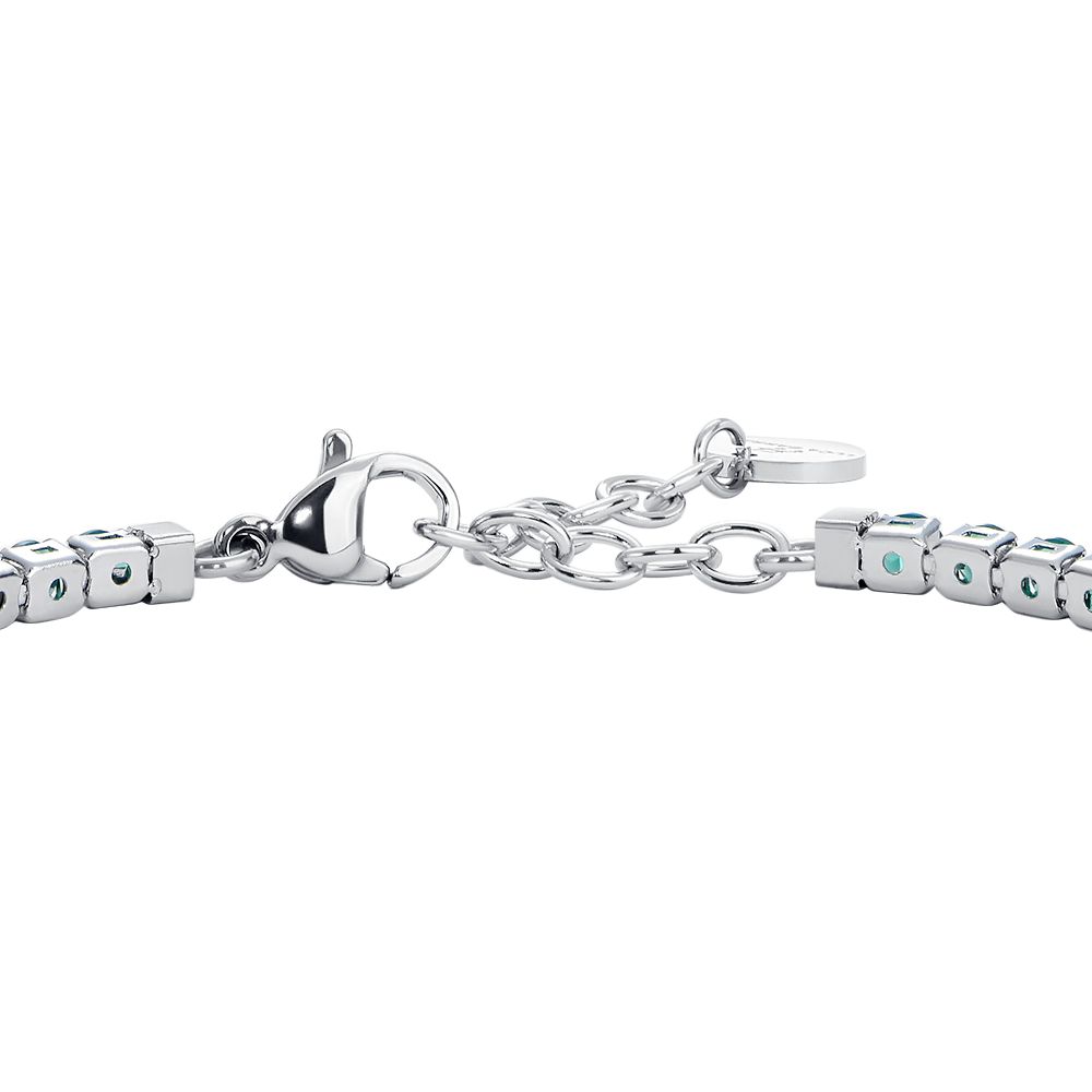 BRACCIALE UOMO IN ACCIAIO CON ZIRCONI VERDI
