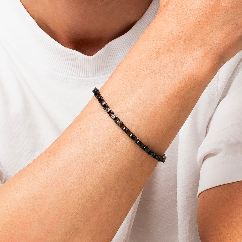 BRACCIALE UOMO IN ACCIAIO IP NERO