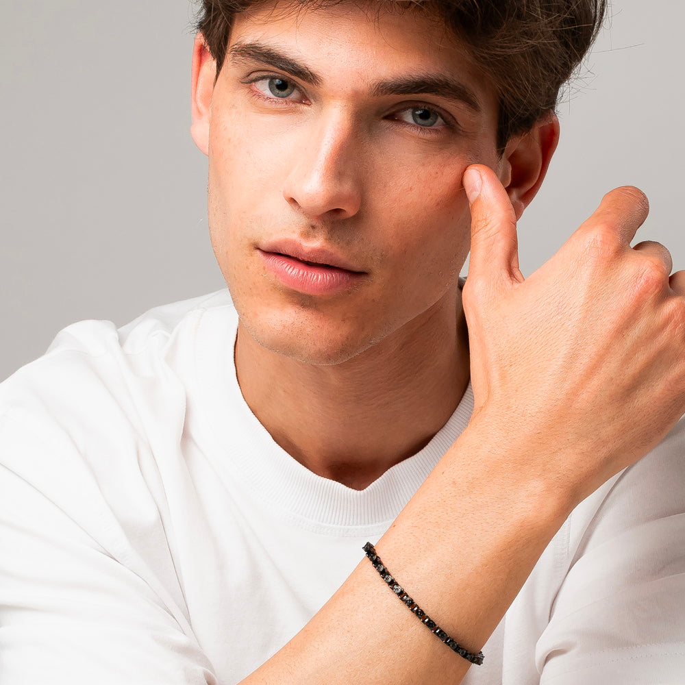 BRACCIALE UOMO IN ACCIAIO IP NERO