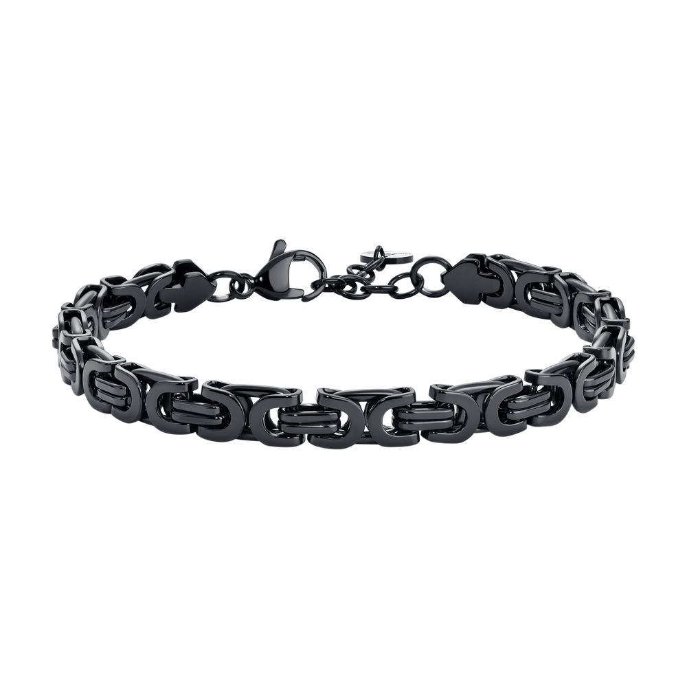 BRACCIALE UOMO IN ACCIAIO IP NERO