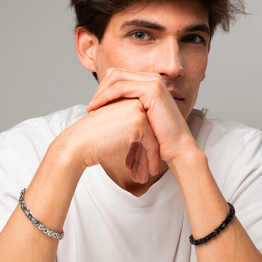 BRACCIALE UOMO IN ACCIAIO IP NERO