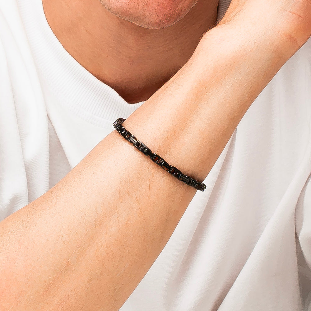 BRACCIALE UOMO IN ACCIAIO IP NERO
