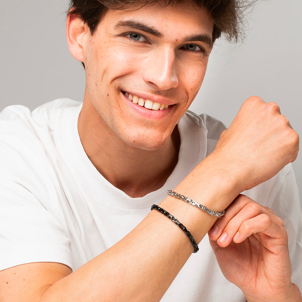 BRACCIALE UOMO IN ACCIAIO IP NERO