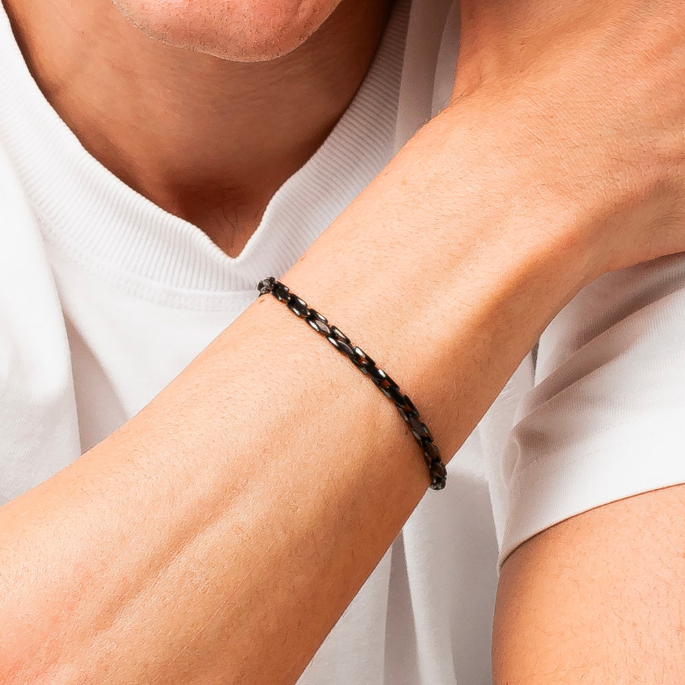 BRACCIALE UOMO IN ACCIAIO IP NERO