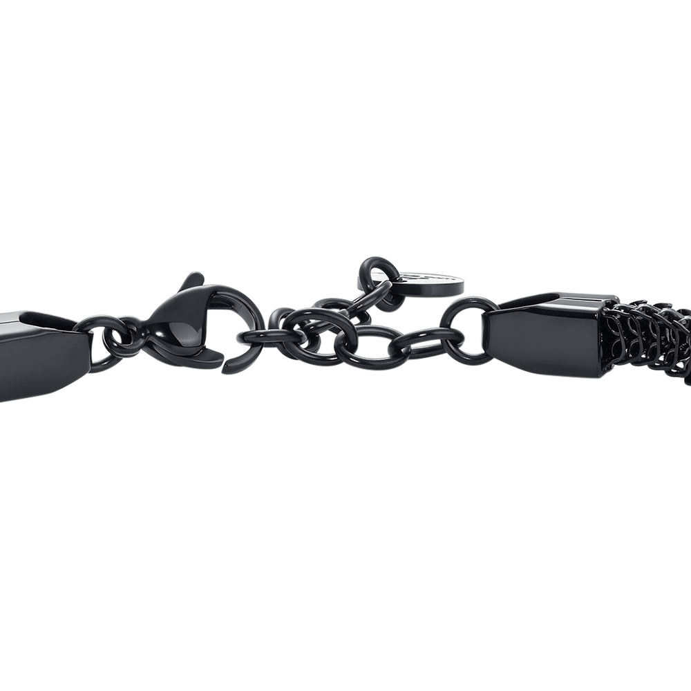 BRACCIALE UOMO IN ACCIAIO IP NERO