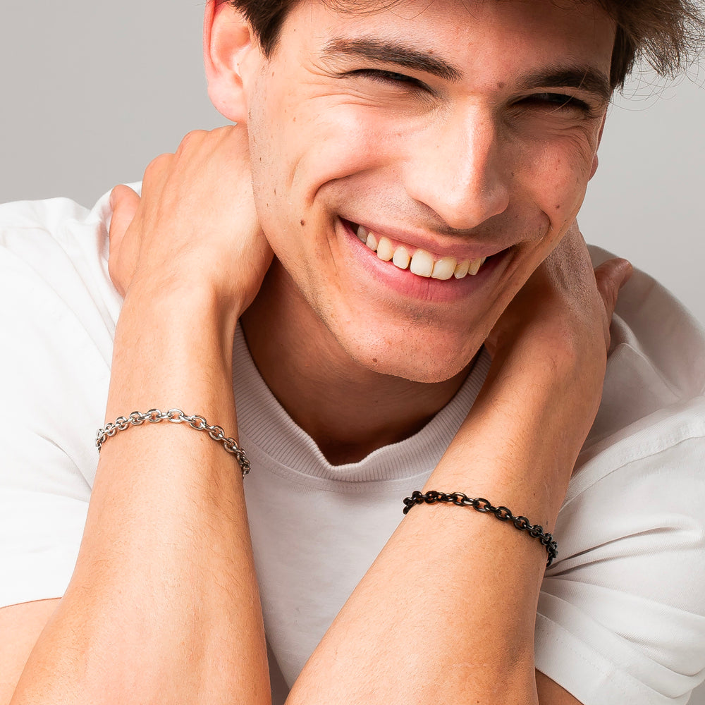 BRACCIALE UOMO IN ACCIAIO IP NERO