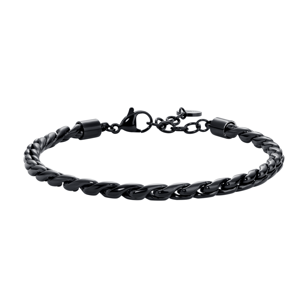 BRACCIALE UOMO IN ACCIAIO IP NERO