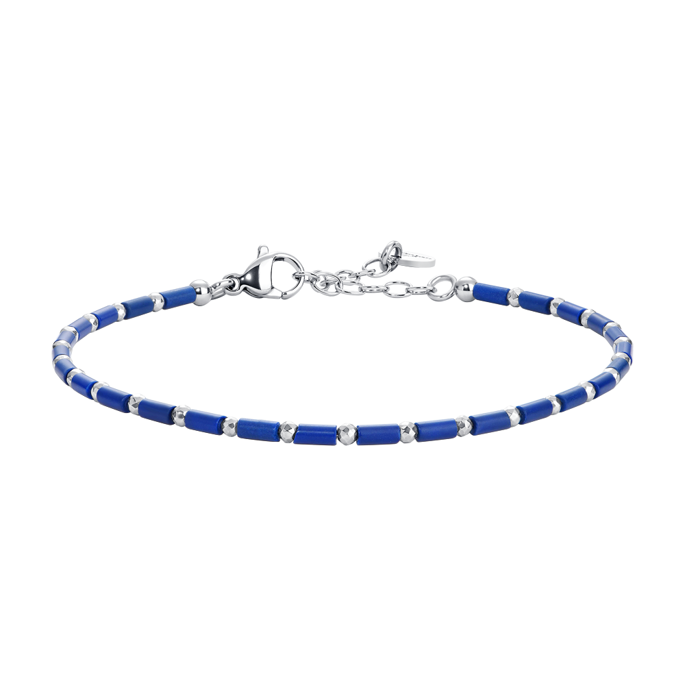 BRACCIALE UOMO IN ACCIAIO CON PIETRA LAPIS ED EMATITE