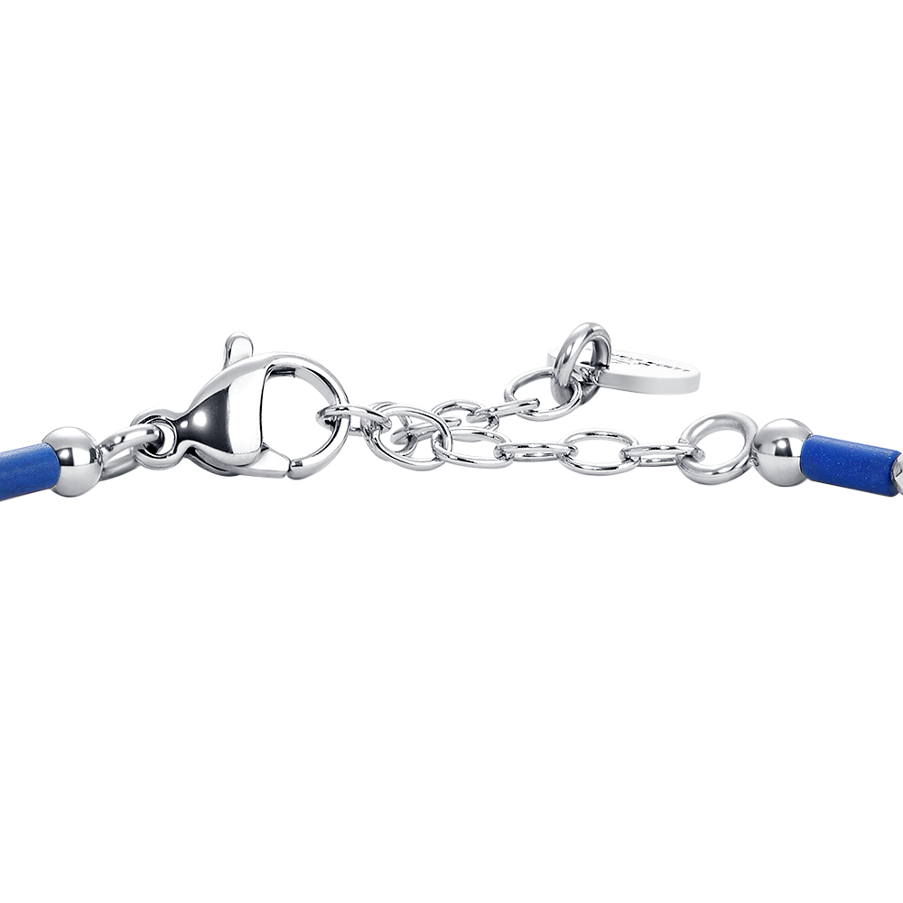 BRACCIALE UOMO IN ACCIAIO CON PIETRA LAPIS ED EMATITE