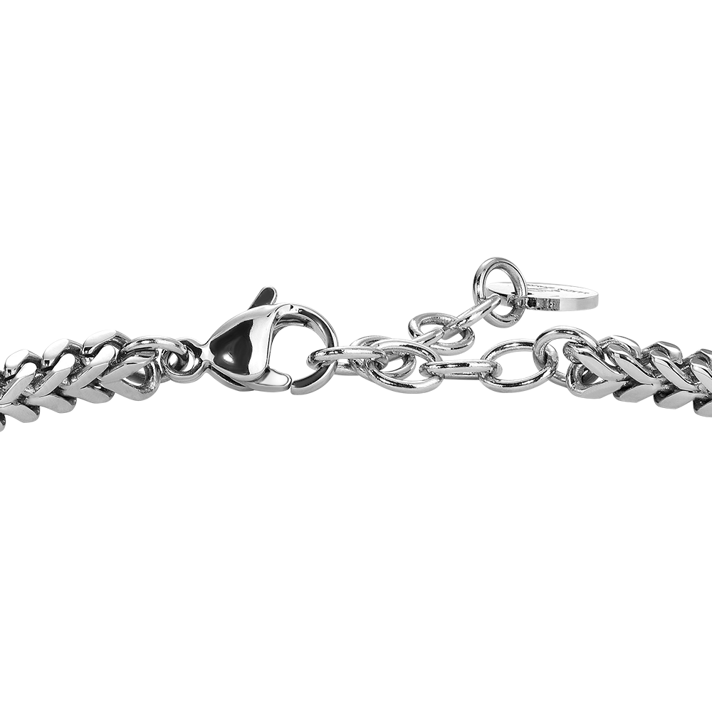 BRACCIALE UOMO IN ACCIAIO CON ELEMENTO CENTRALE IN CERAMICA NERA