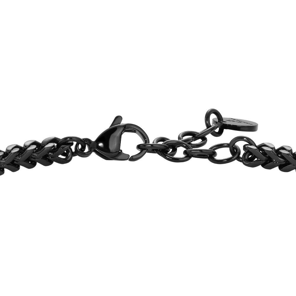 BRACCIALE UOMO IN ACCIAIO IP NERO CON ELEMENTO CENTRALE IN CERAMICA NERA