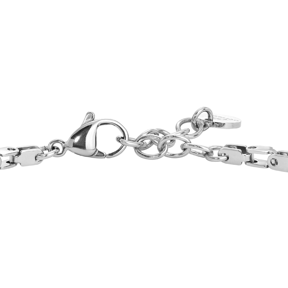 BRACCIALE UOMO IN ACCIAIO CON ELEMENTO CENTRALE IN CERAMICA NERA