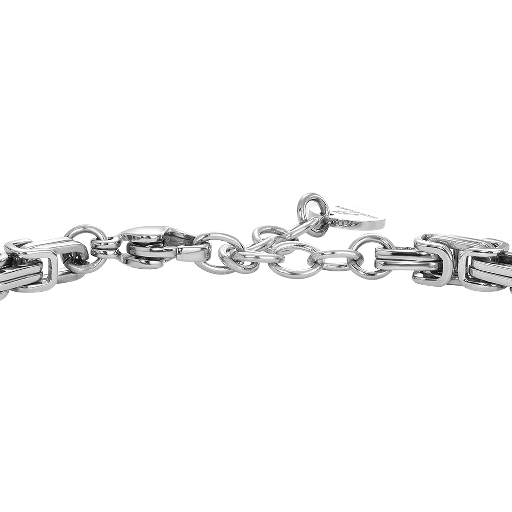 BRACCIALE UOMO IN ACCIAIO CON ELEMENTO CENTRALE IN CERAMICA NERA