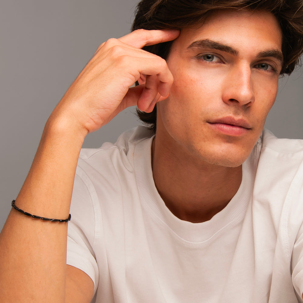 BRACCIALE UOMO IN ACCIAIO IP NERO