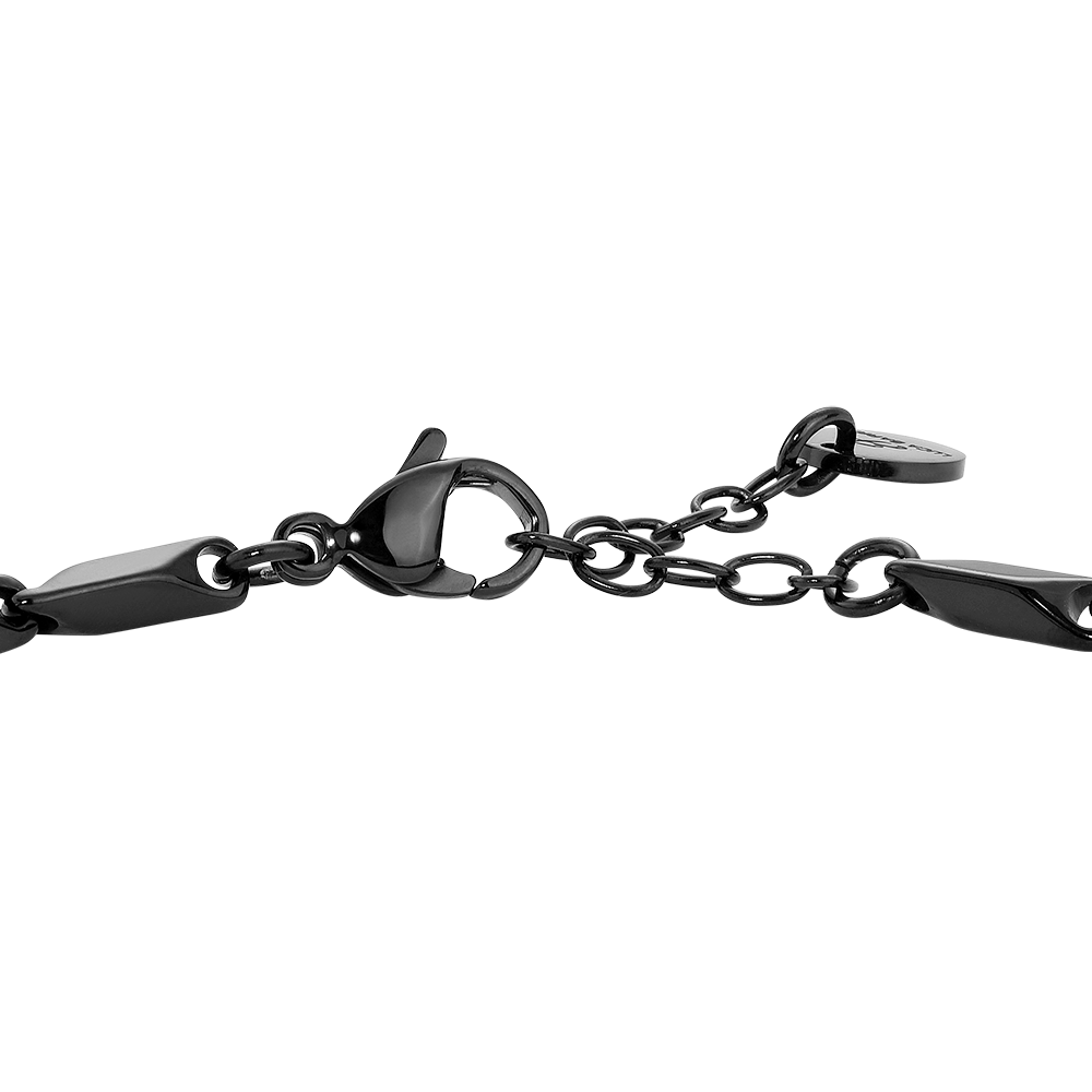 BRACCIALE UOMO IN ACCIAIO IP NERO