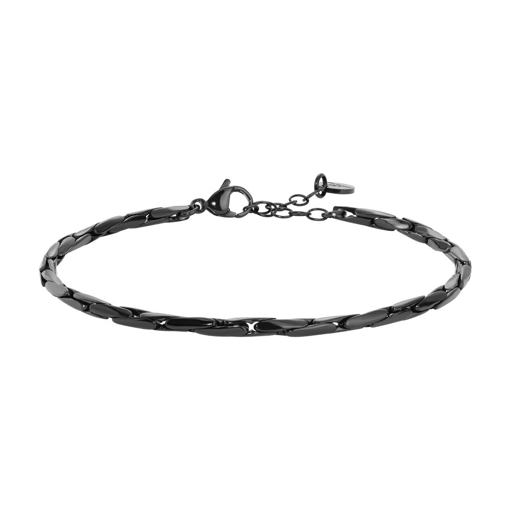 BRACCIALE UOMO IN ACCIAIO IP NERO
