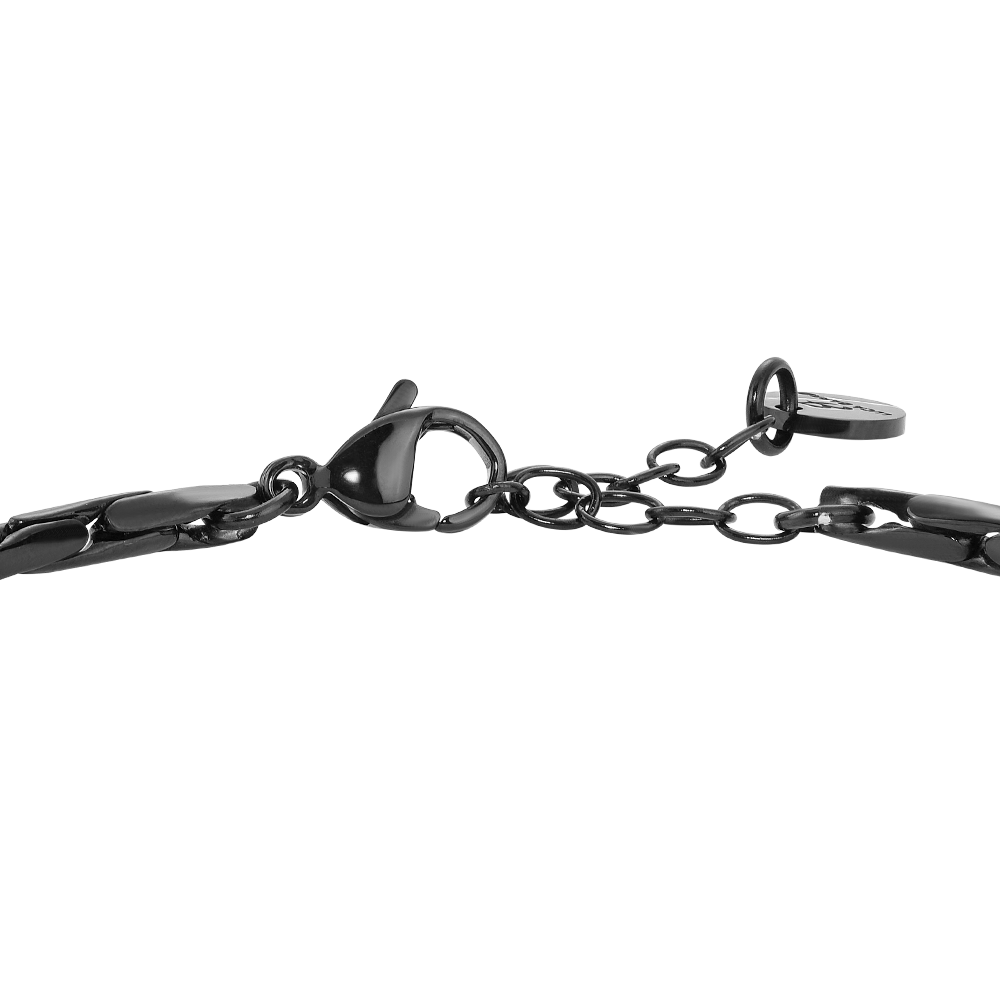 BRACCIALE UOMO IN ACCIAIO IP NERO