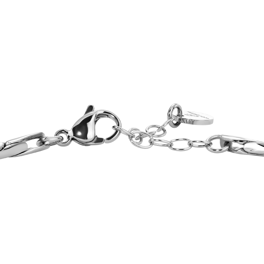 BRACCIALE UOMO IN ACCIAIO CON ELEMENTI CENTRALI IP NERO