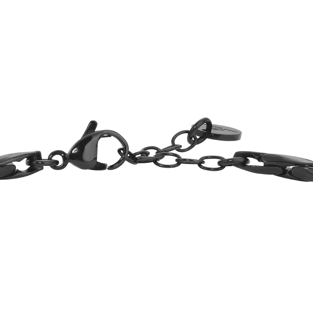 BRACCIALE UOMO IN ACCIAIO IP NERO CON ELEMENTI CENTRALI IN ACCIAIO