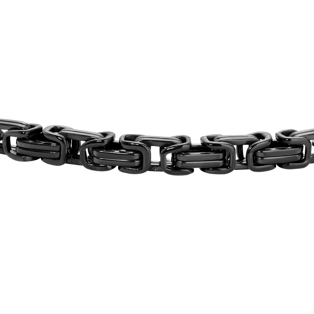 BRACCIALE UOMO IN ACCIAIO CON ELEMENTI CENTRALI IN IP NERO