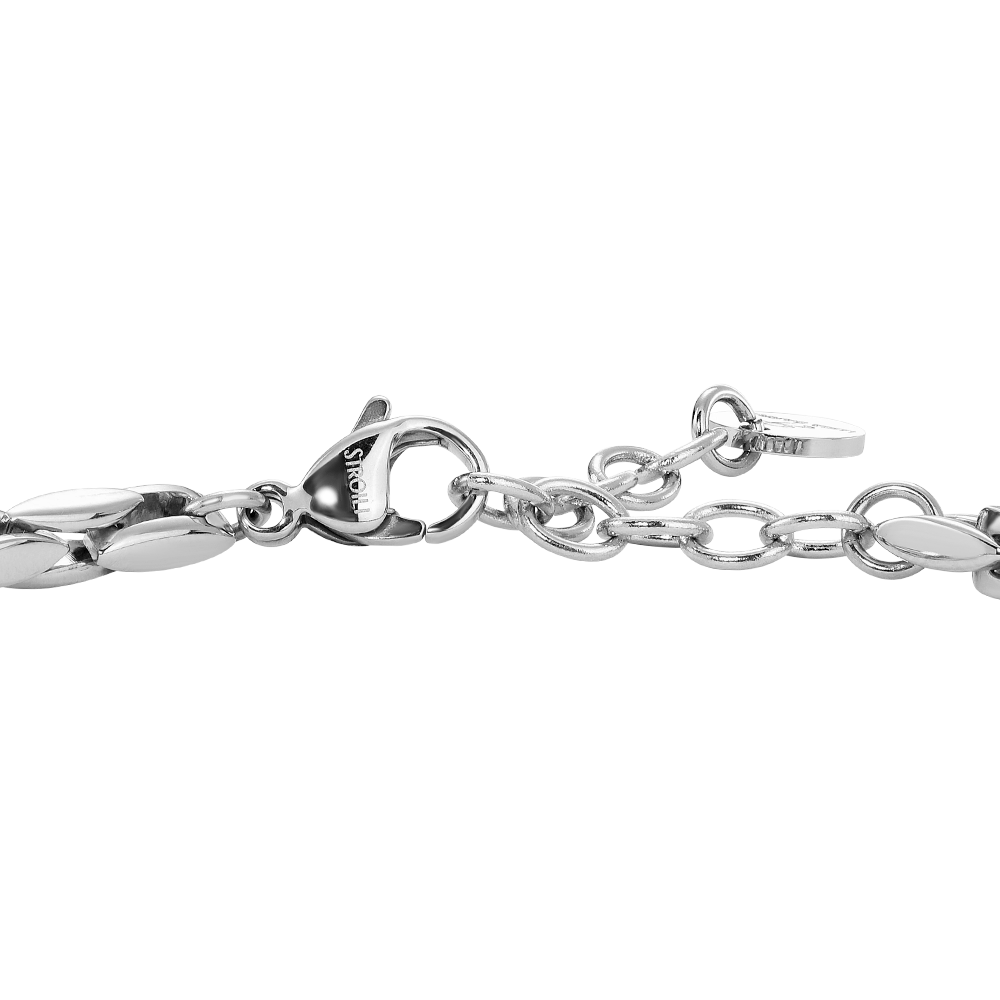 BRACCIALE UOMO IN ACCIAIO CON ELEMENTI CENTRALI IN IP NERO