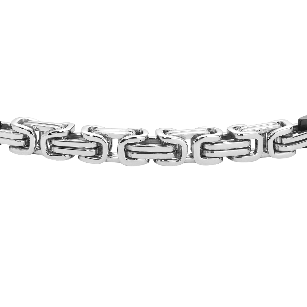 BRACCIALE UOMO IN ACCIAIO IP NERO CON ELEMENTI IN ACCIAIO