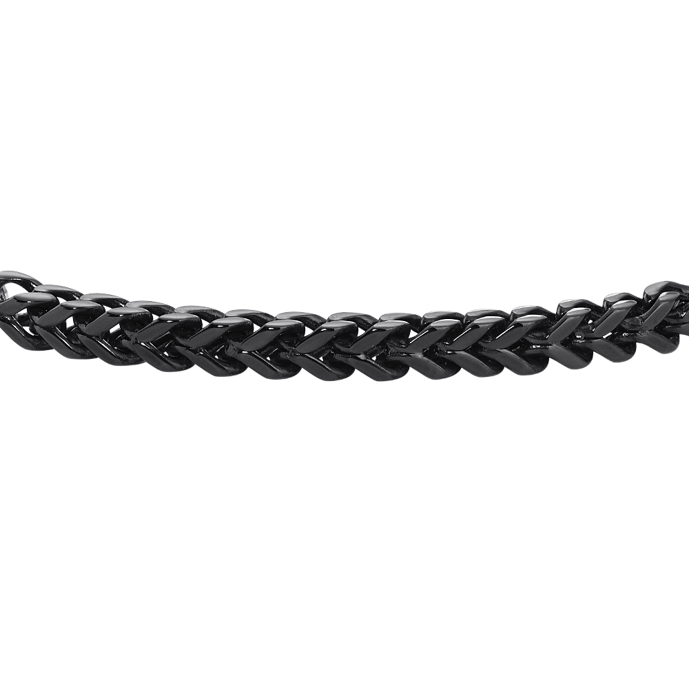 BRACCIALE UOMO IN ACCIAIO CON ELEMENTI CENTRALI IN IP NERO
