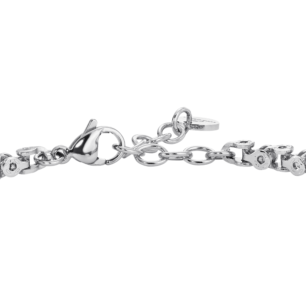 BRACCIALE UOMO IN ACCIAIO CON ELEMENTI CENTRALI IN IP NERO