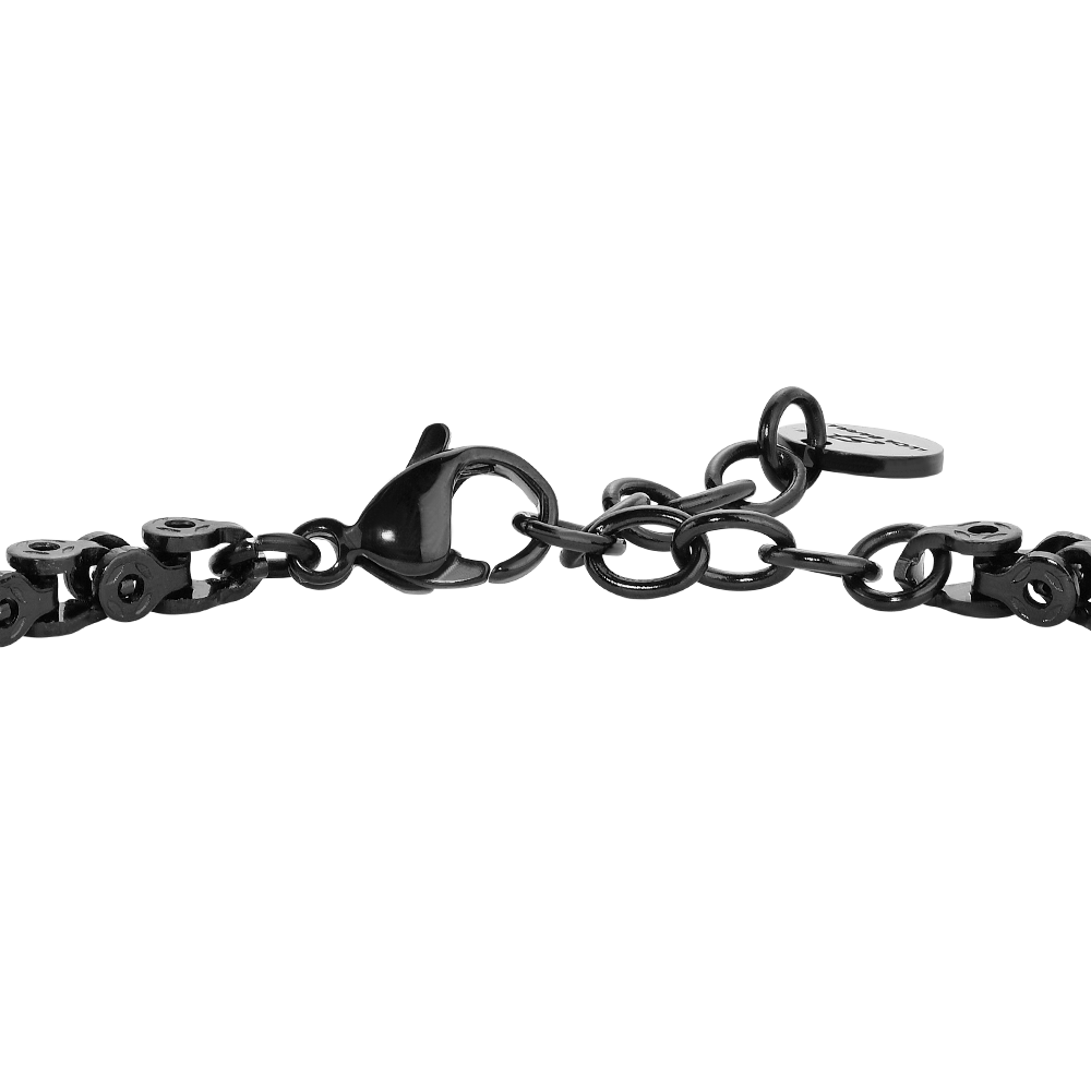 BRACCIALE UOMO IN ACCIAIO IP NERO CON ELEMENTI CENTRALI IN ACCIAIO