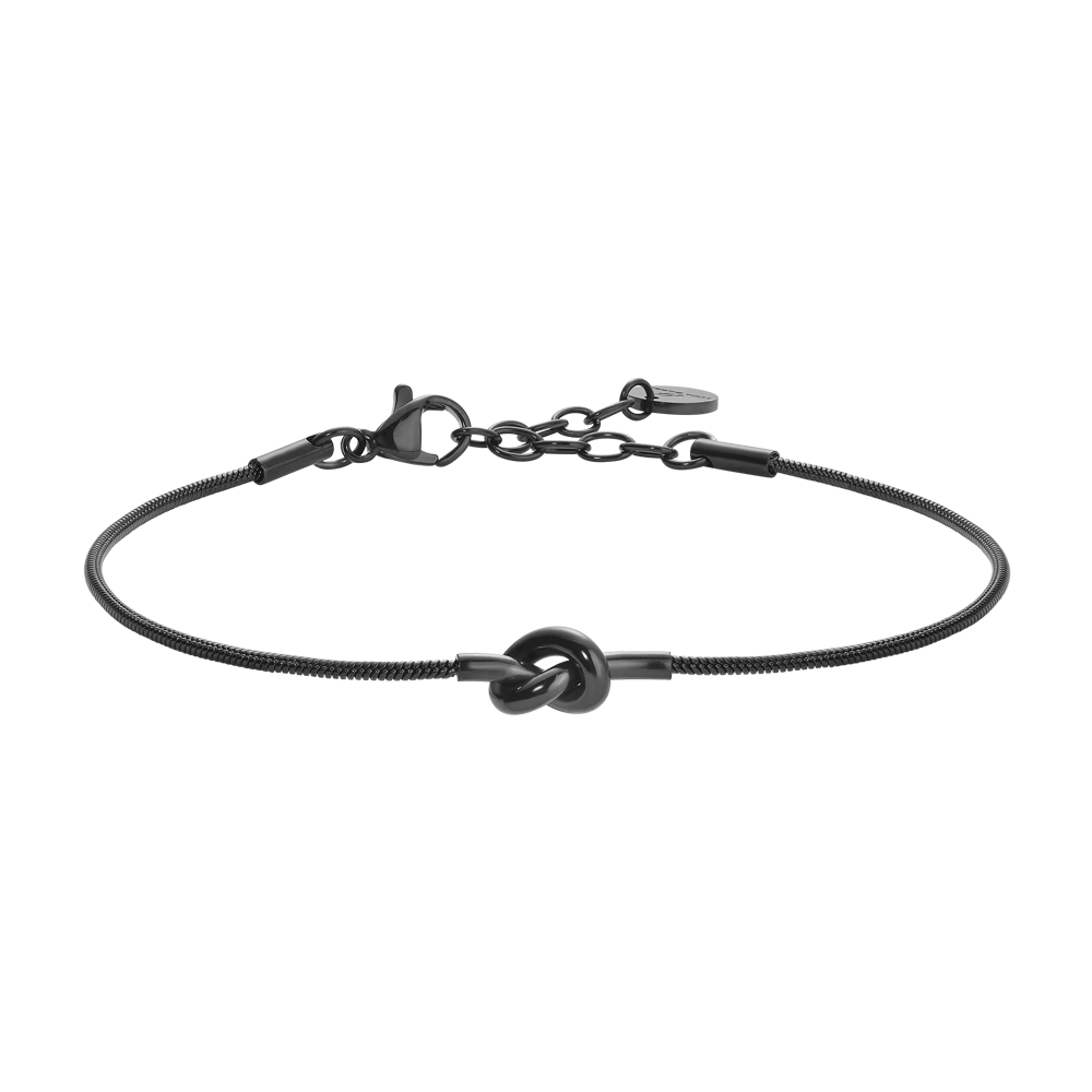 BRACCIALE UOMO IN ACCIAIO IP NERO CON NODO