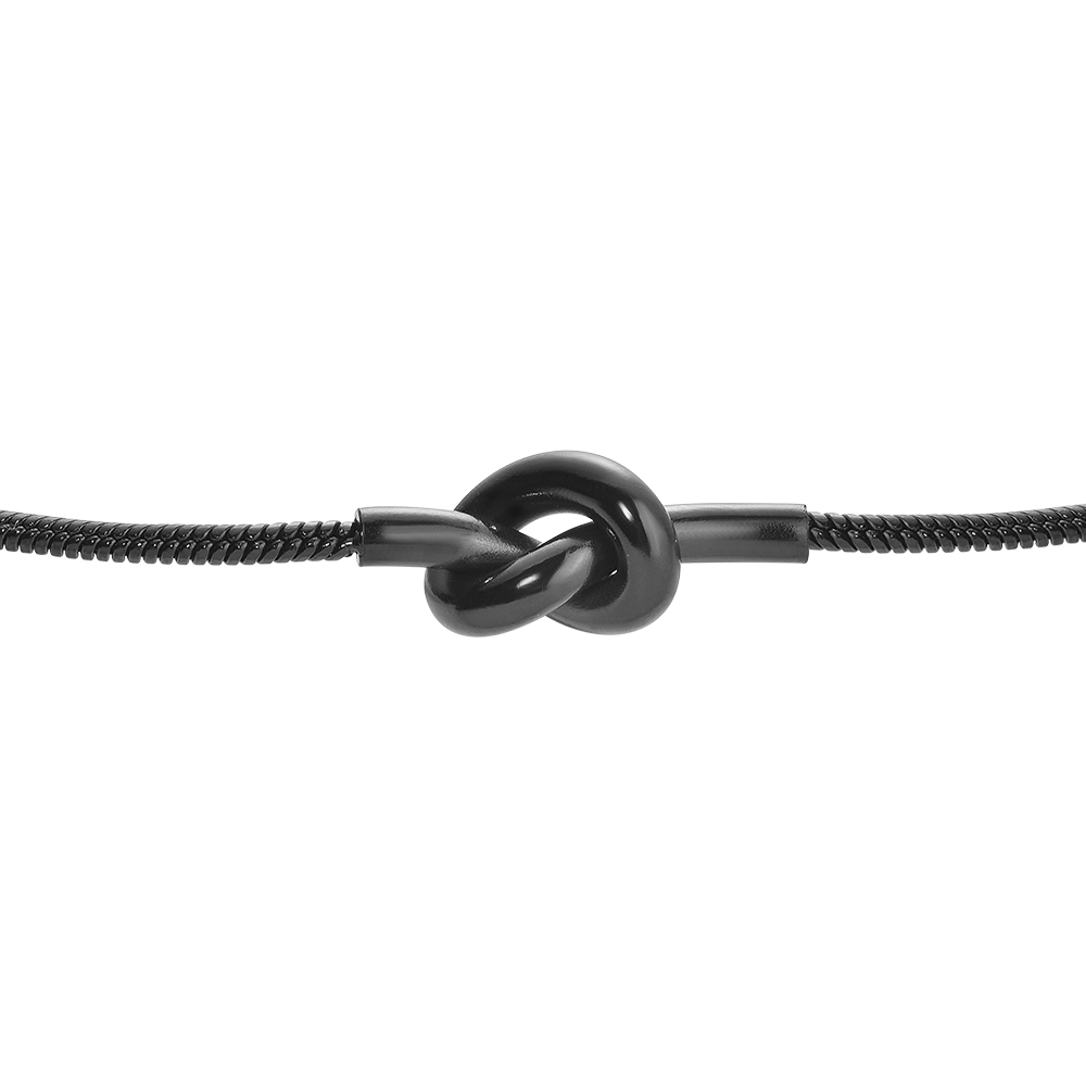 BRACCIALE UOMO IN ACCIAIO IP NERO CON NODO