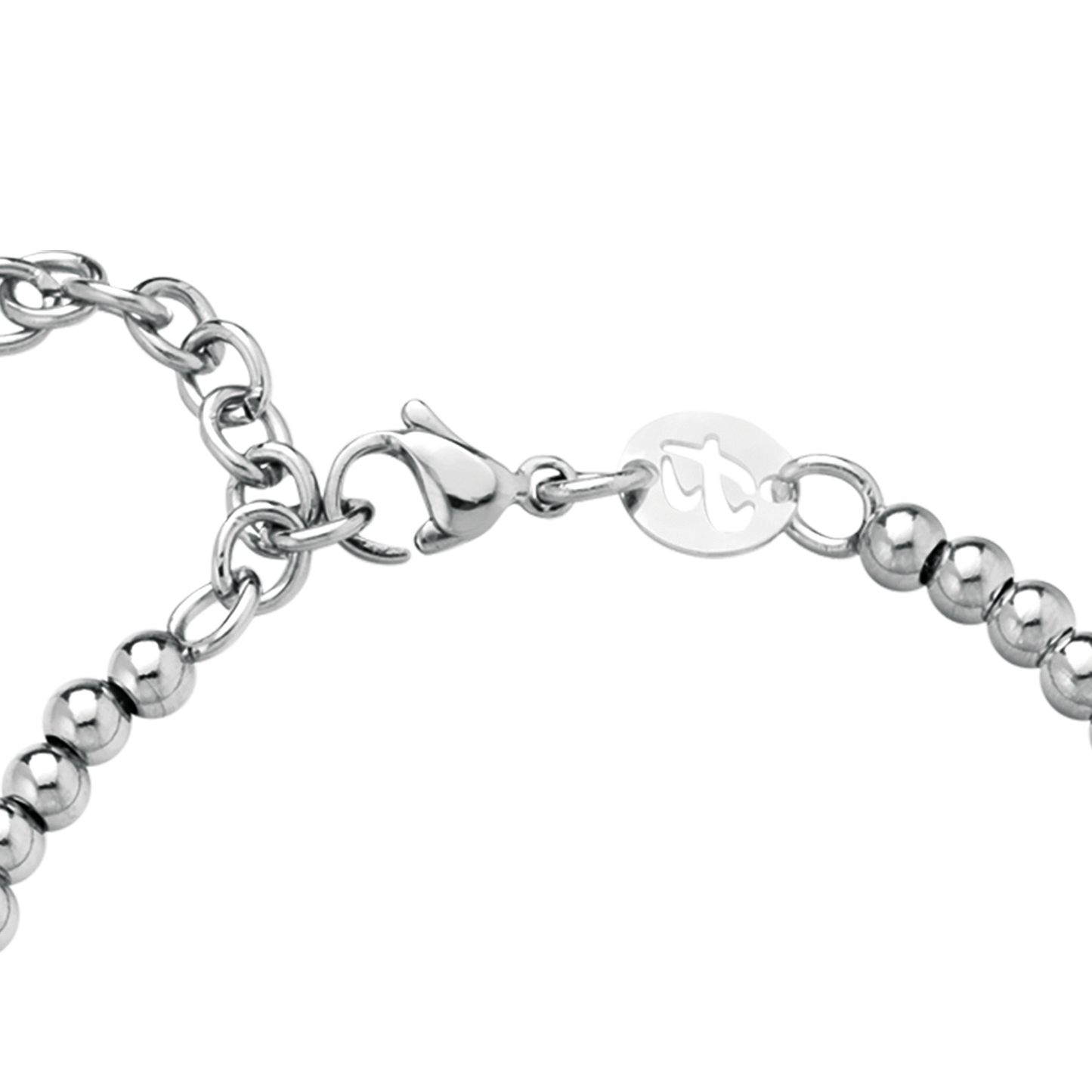 BRACCIALE DONNA IN ACCIAIO PALLINATO CON LETTERA P