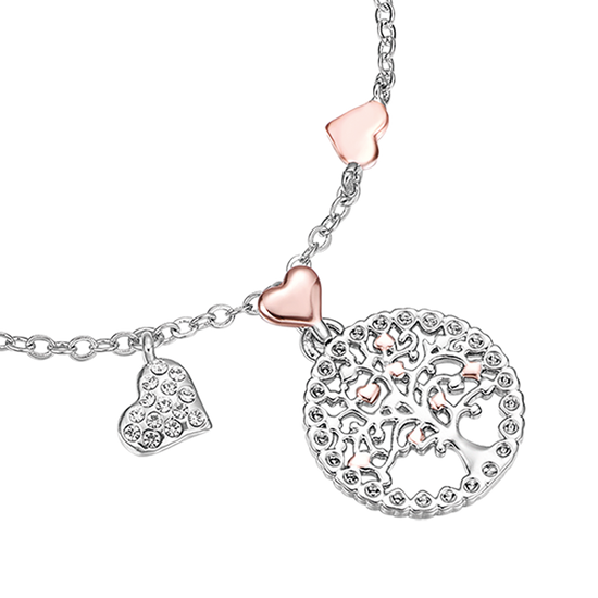 KissYan Bracciale Donna Albero Della Vita In Acciaio Inossidabile - Con Cristalli Colorati, Regolabile, Ipoallergenico, Regalo