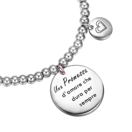 BRACCIALE IN ACCIAIO UNA PROMESSA D'AMORE CHE DURA PER SEMPRE