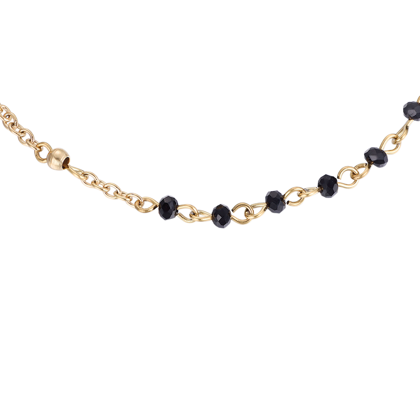 BRACCIALE DONNA ROSARIO IN ACCIAIO CON CRISTALLI NERI