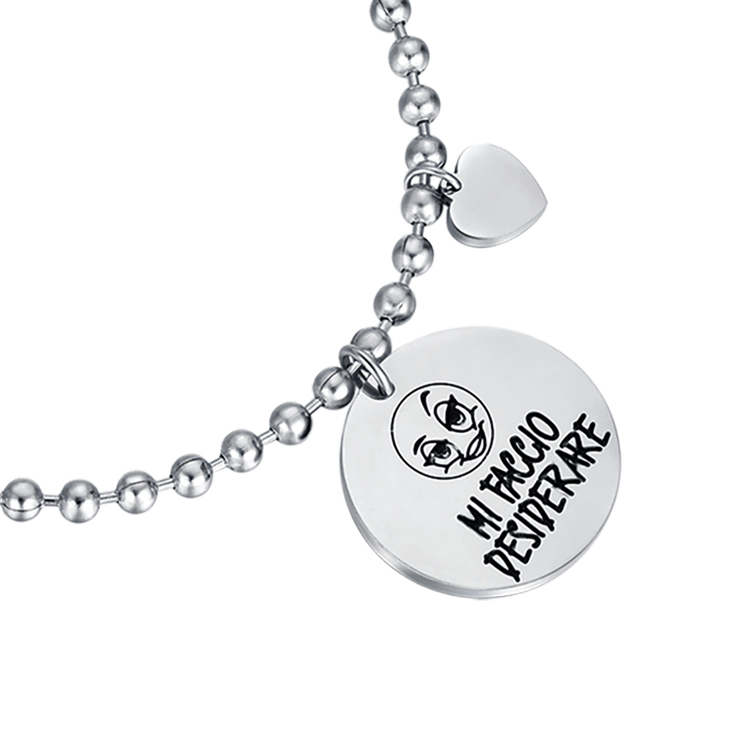 BRACCIALE DONNA IN ACCIAIO CON FRASE MI FACCIO DESIDERARE