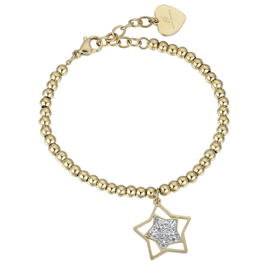 BRACCIALE DONNA IN ACCIAIO IP GOLD CON STELLA CON CRISTALLI BIANCHI Luca Barra