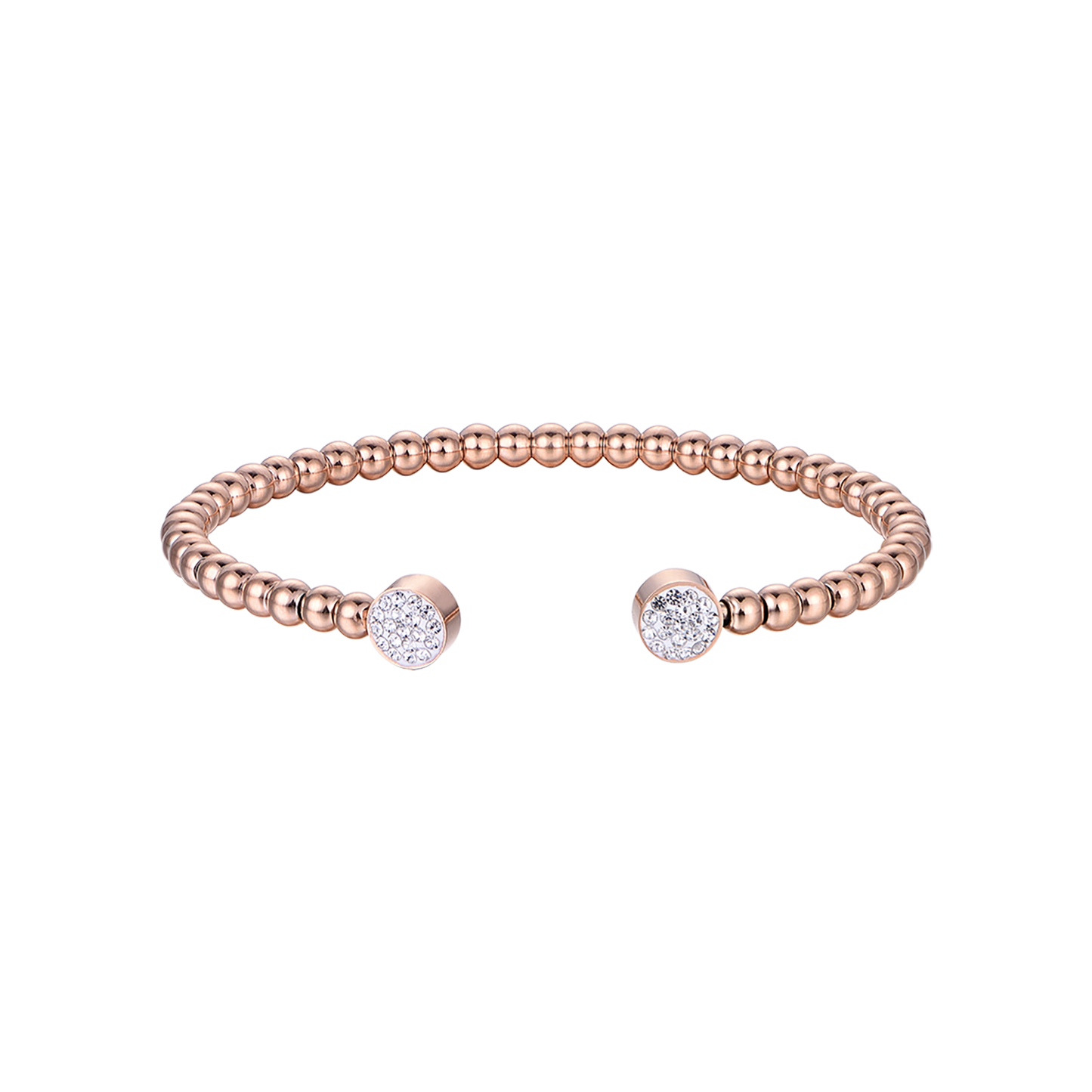 BRACCIALE IN ACCIAIO IP ROSE CON CRISTALLI BIANCHI Luca Barra