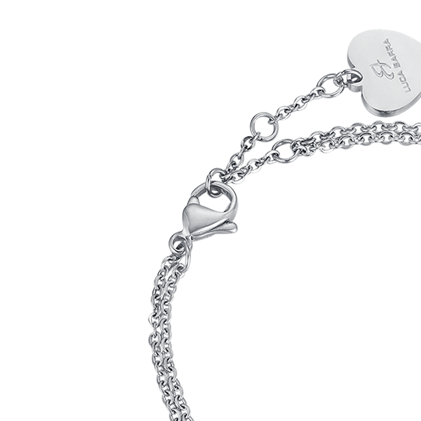 BRACCIALE IN ACCIAIO CON CUORI E GLITTER IP GOLD