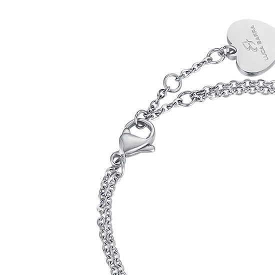 BRACCIALE IN ACCIAIO CON CUORI E GLITTER IP GOLD