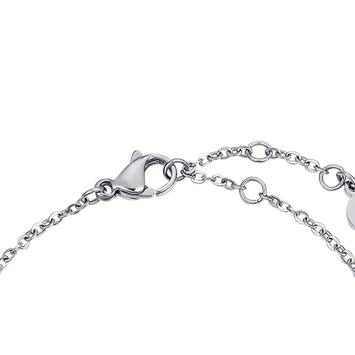 BRACCIALE IN ACCIAIO CON PIETRE ROSA