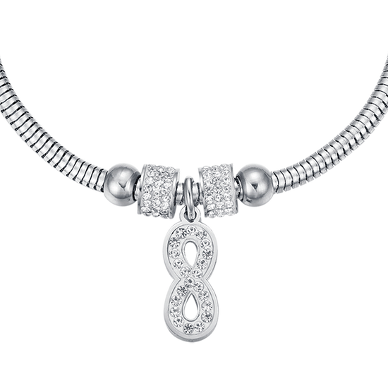 Bracciale Donna Luca Barra In Acciaio Con Infinito E Cristalli Bianchi Bracciale Donna Luca Barra In Acciaio Con Infinito E Cristalli Bianchi