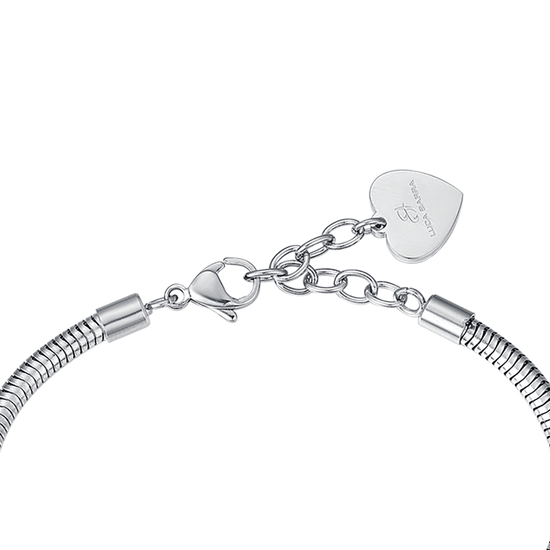 BRACCIALE DONNA IN ACCIAIO CON ALBERO DELLA VITA IP ROSE E CRISTALLI BIANCHI E S Luca Barra