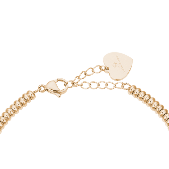 BRACCIALE IN ACCIAIO IP GOLD CON FARFALLA CON CRISTALLI BIANCHI