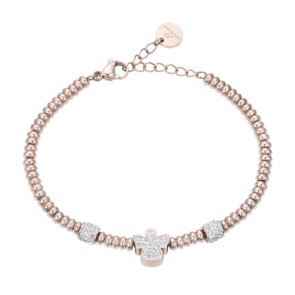 Luca Barra - BRACCIALE DONNA IN ACCIAIO CON CRISTALLI BIANCHI E Cuore Cristallo Rosa Luca Barra - BRACCIALE DONNA IN ACCIAIO CON CRISTALLI BIANCHI E Cuore Cristallo Rosa