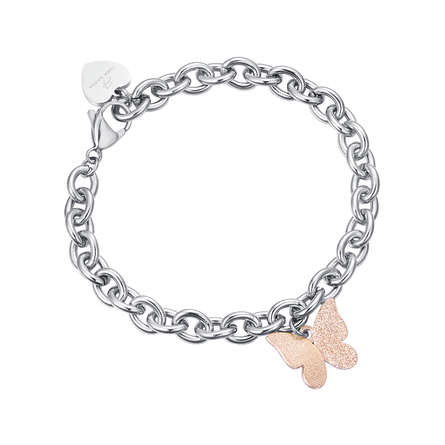 BRACCIALE IN ACCIAIO CON FARFALLA IP ROSE Luca Barra