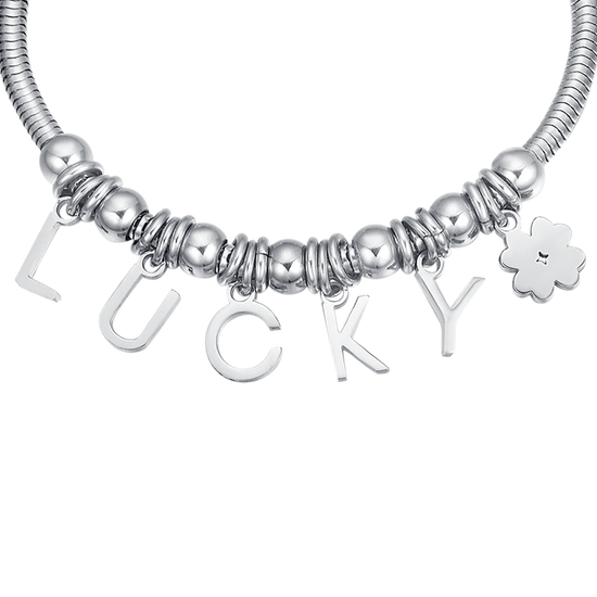 BRACCIALE IN ACCIAIO CON CHARMS LUCKY